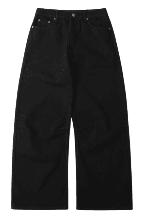 Quần Jean Ống Rộng DAPPERANDMORE "WIDE- LEG WASHED DENIM PANTS" - Đen Thui